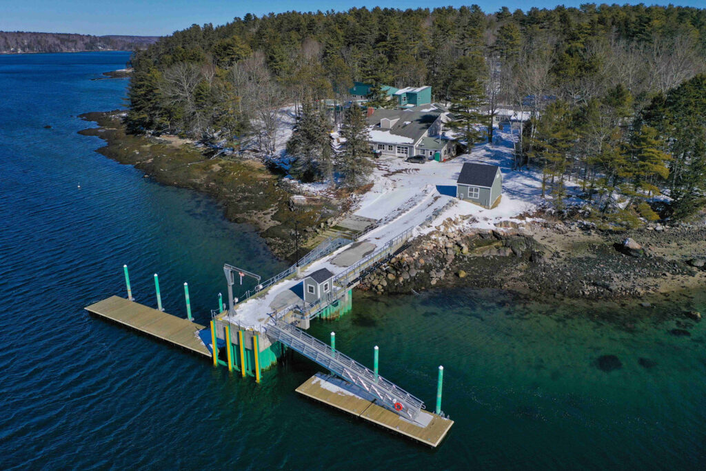 Aerial photo of UMaine Pier, Appledore Featured Project