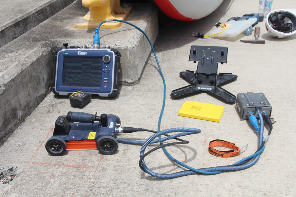 Appledore instruments used for under and above water inspection at the USCG facility in Puerto Rico